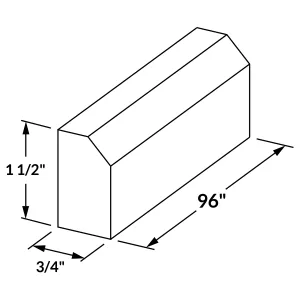 Bevel Light Rail Molding LRM8 Milan Slate 0.75 in. width 1.5 in. height 96 in. depth