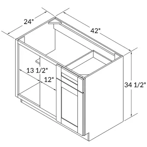 Blind Corner Base Kitchen Cabinet SCB42 Milan Slate 42 in. width 34.5 in. height 24 in. depth