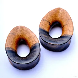 Tiger Ebony Teardrop Plugs in 1" from Diablo Organics