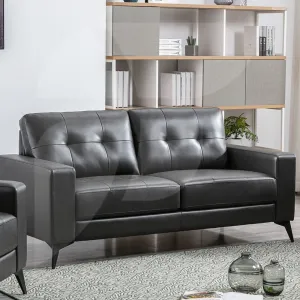 Togher Dark Grey Faux Leather 3 Seater Sofa